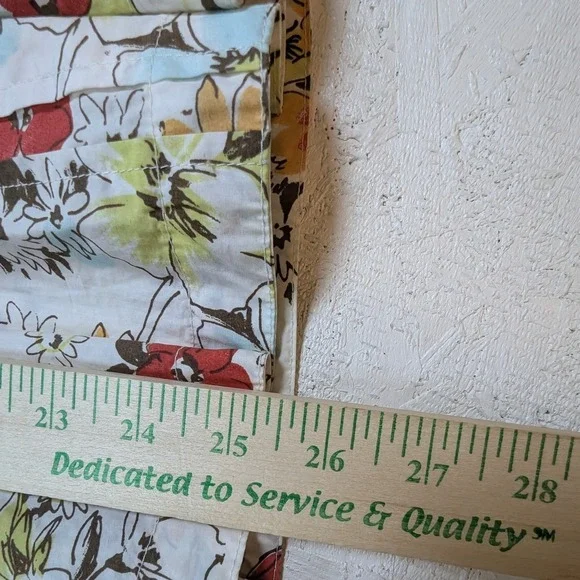 Floral Pleated A-Line Midi Skirt‎ – Women's 4 White Red Yellow Blue - Picture 5 of 9